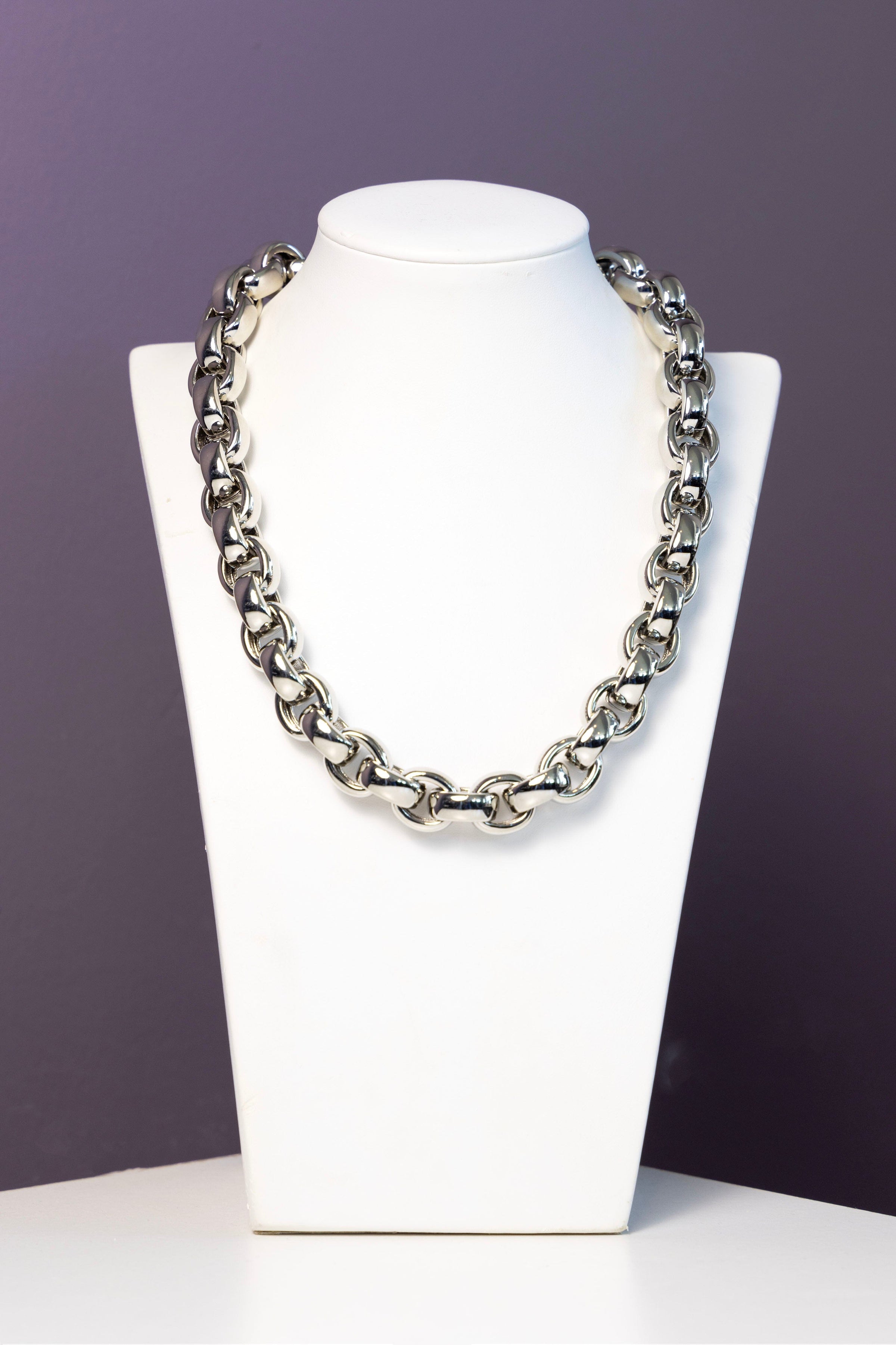 Rhodium Chunky Necklace