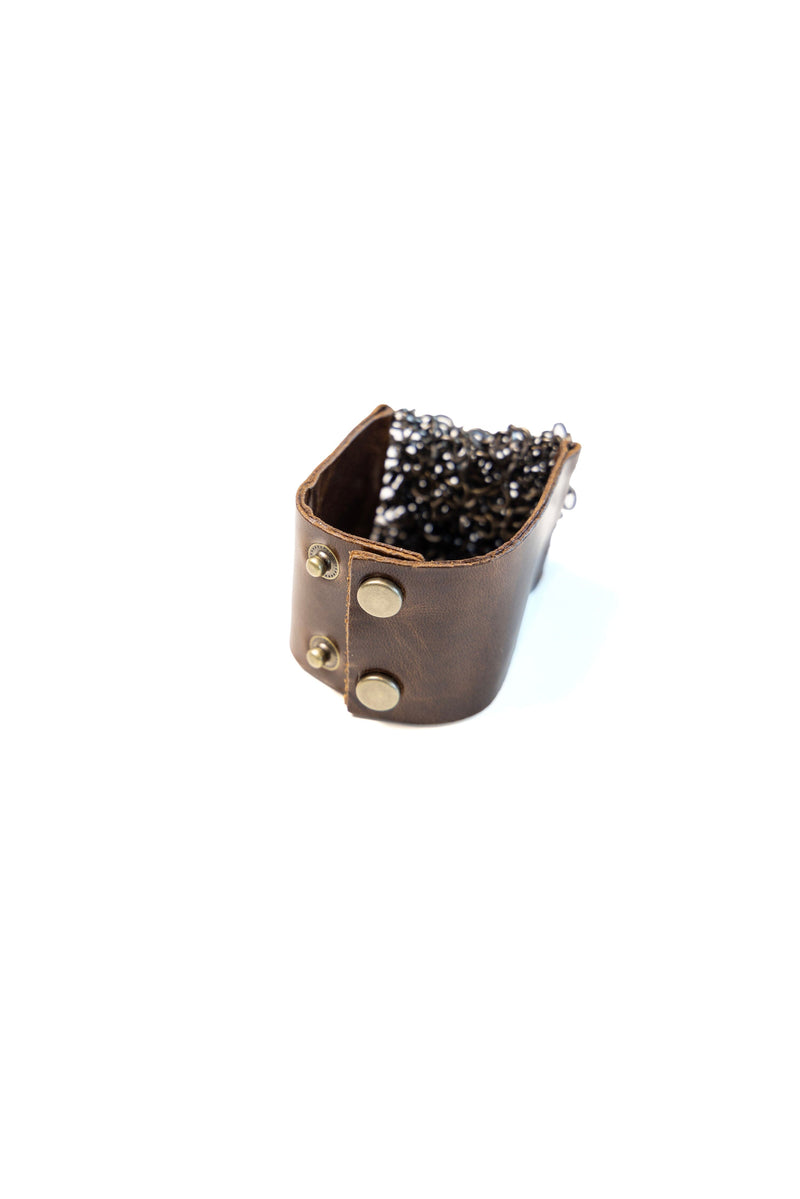 Cluster Chain Leather Bracelet