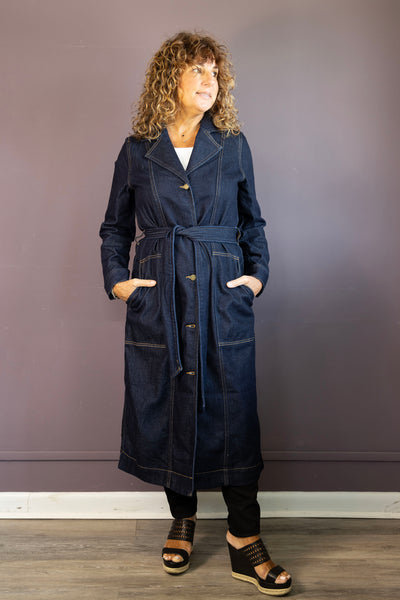 Notch Collar Belted Duster