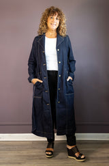 Notch Collar Belted Duster