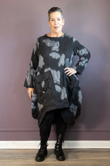 Black and Grey Jacquard Tunic Dress