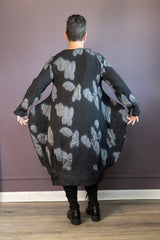 Black and Grey Jacquard Tunic Dress