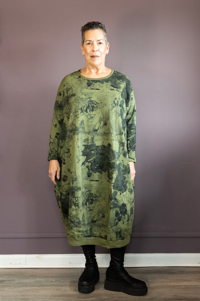 Olive Abstract Dress