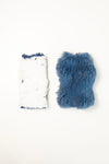 Blue and White Reversible Fingerless Gloves