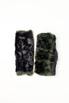 Black and PIne Reversible Fingerless Gloves