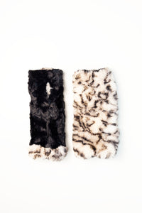 Snow Leopard Reversible Fingerless Gloves