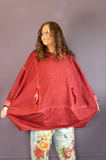 Red Garment Dyed Tunic Pullover