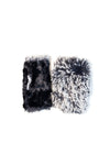 Black and Silver Reversible Fingerless Gloves