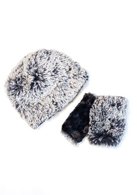 Black and Silver Reversible Fingerless Gloves