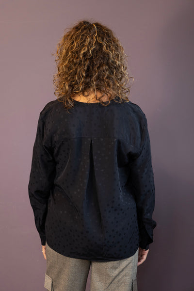 Black Dot Woven Blouse