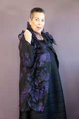 Purple Jacquard and Ruffle Jacket