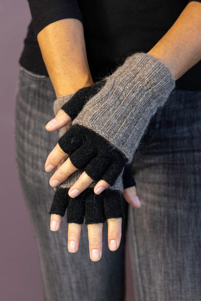 Wool and Angora Fingerless Gloves