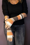 Striped Wool and Cashmere Fingerless Gloves