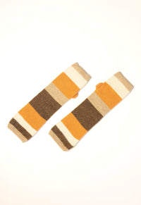 Striped Wool and Cashmere Fingerless Gloves