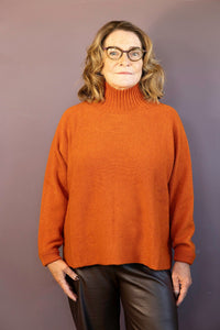 Jolie Boxy Hi-Neck Sweater