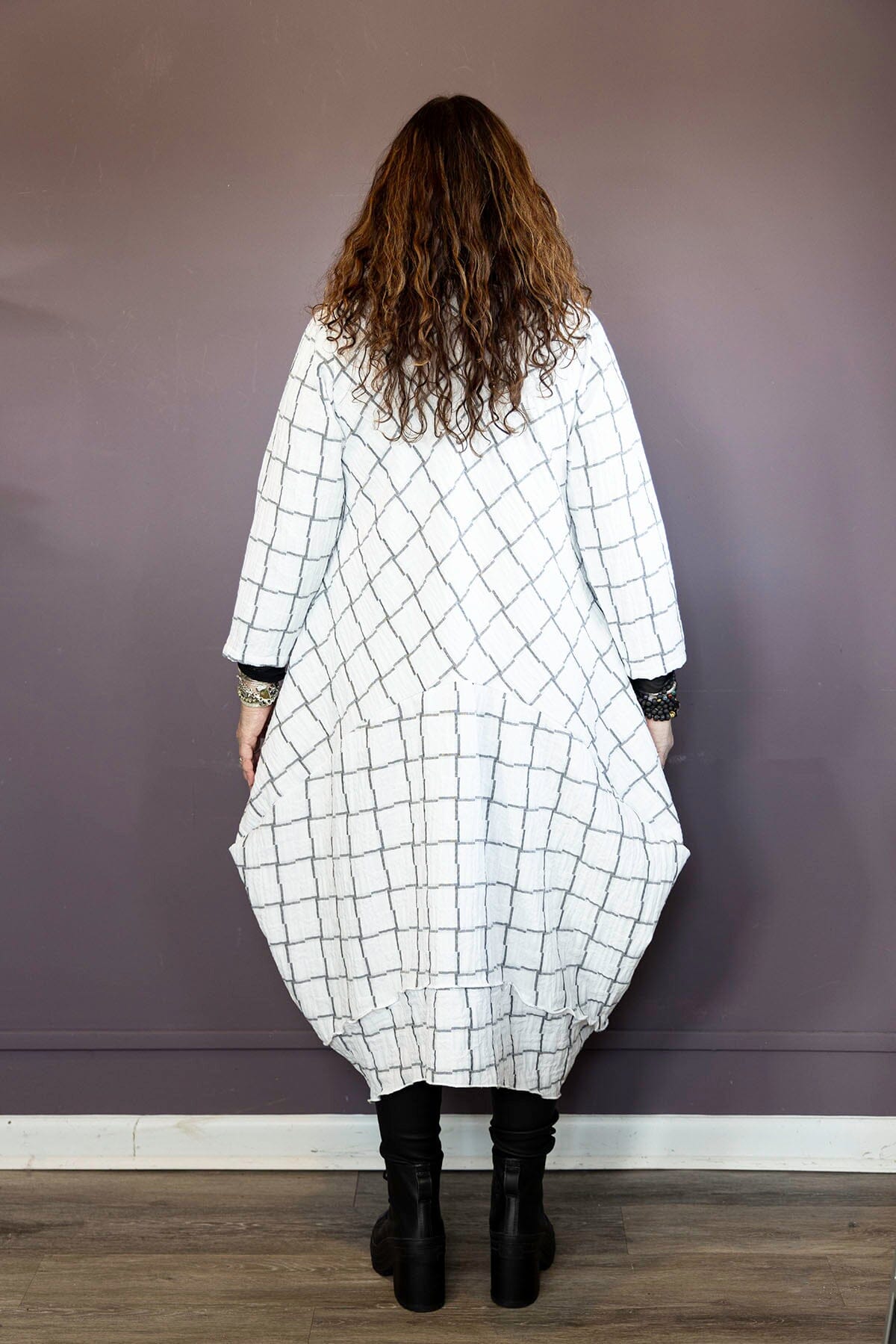 White Plaid Dress