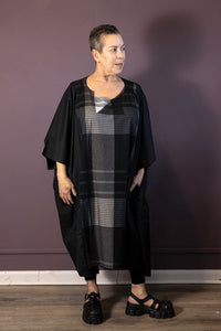 Monochrome Draped Dress