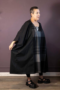 Monochrome Draped Dress