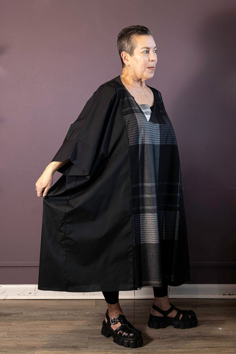 Monochrome Draped Dress