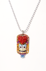 5. Owl and Heart Dog Tag Necklace