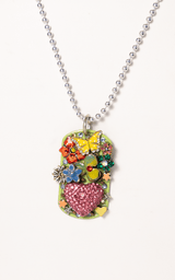 7. Springtime Heart Dog Tag Necklace