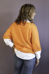V-Neck Cropped Short Sleeve Sweater