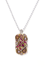 12. Gems and Infinity Dog Tag Necklace