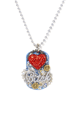 6.Heart/B**Ch Dog Tag Necklace