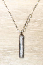 Glass Tile On Ball Chain Necklace
