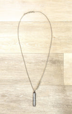 Glass Tile On Ball Chain Necklace