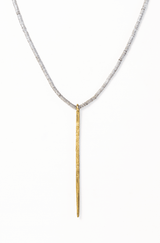 Silver And Brass Spike Necklace