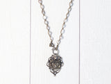 Pearl with Vintage Heart Locket Necklace