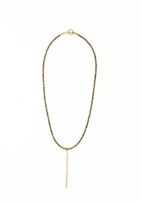 Pyrite & Brass Spike Necklace