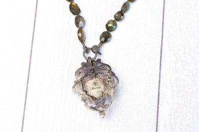 Labradorite with Vintage Heart Locket