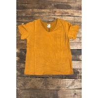 Moon Dance V-Neck Tee - Vintage Mustard