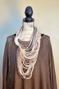 Neutral Textile Scarf Necklace