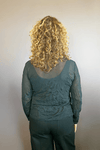 Crinkle Mesh Turtleneck