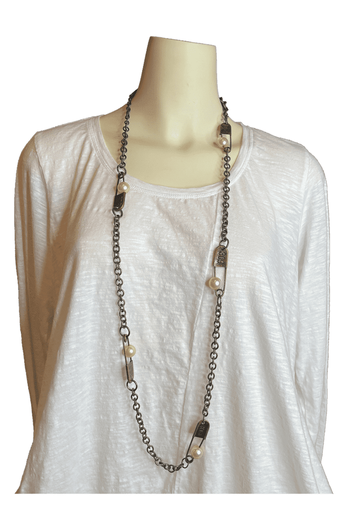 Bronze Chain and Freshwater Pearl Necklace