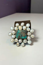 1. Turquoise & Pearl Buckle Belt