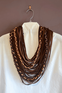 Brown Textile Scarf Necklace