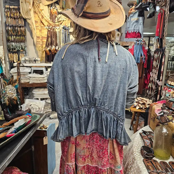 Denim Ruffle Shirt