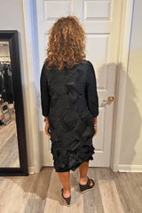 Geocrinkle Black Dress