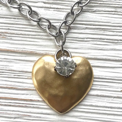 Large Hammered Heart Necklace