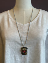 Heart with Girls Rule Dog Tag Necklace