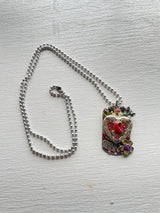 Heart with Girls Rule Dog Tag Necklace