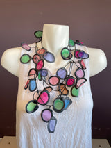 Transparent Fabric and Rubber Necklace