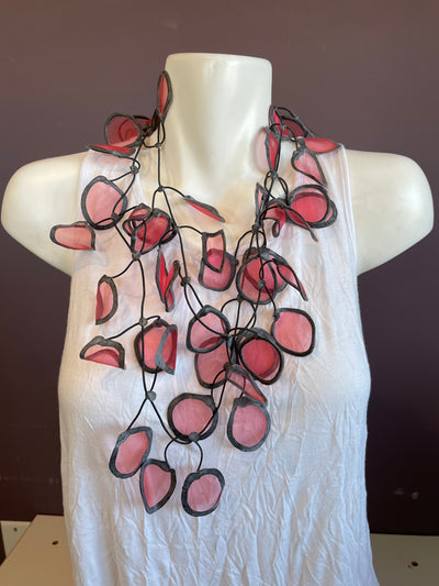 Transparent Fabric and Rubber Necklace