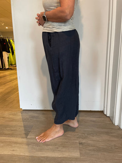 Linen Cropped Baggy Pant