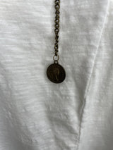 Laundry Pin and Vintage French Coin Necklace