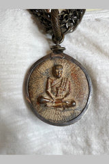 Monk and Dharma Wheel Necklace